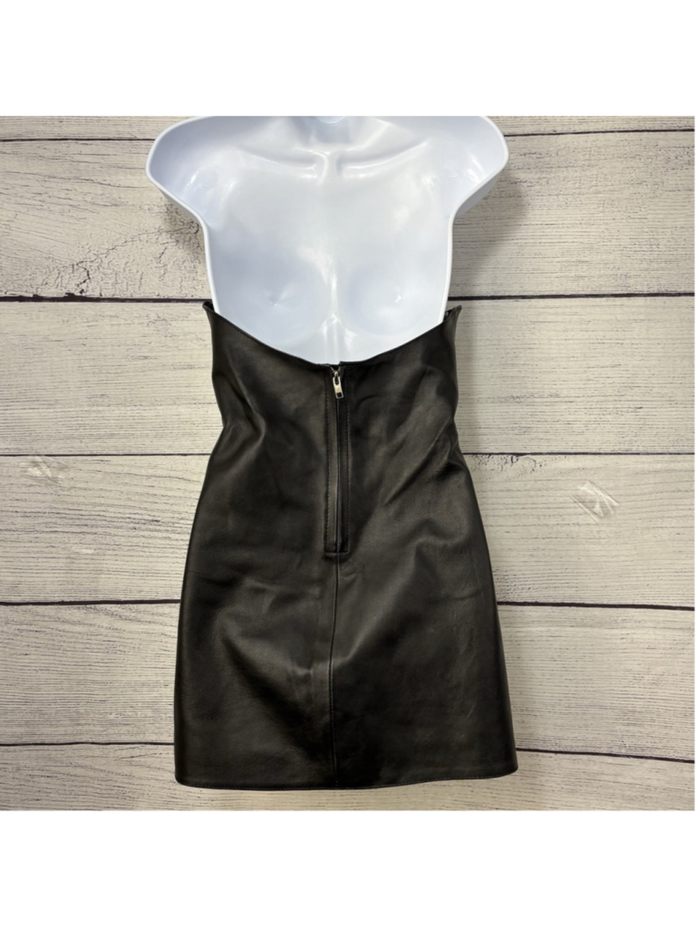 Elegant Moments 100% Genuine Leather Studded Mini Dress Lingerie Choker Neck S - Picture 4 of 10